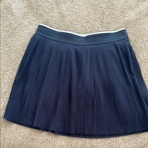 Navy Pleated Skirt